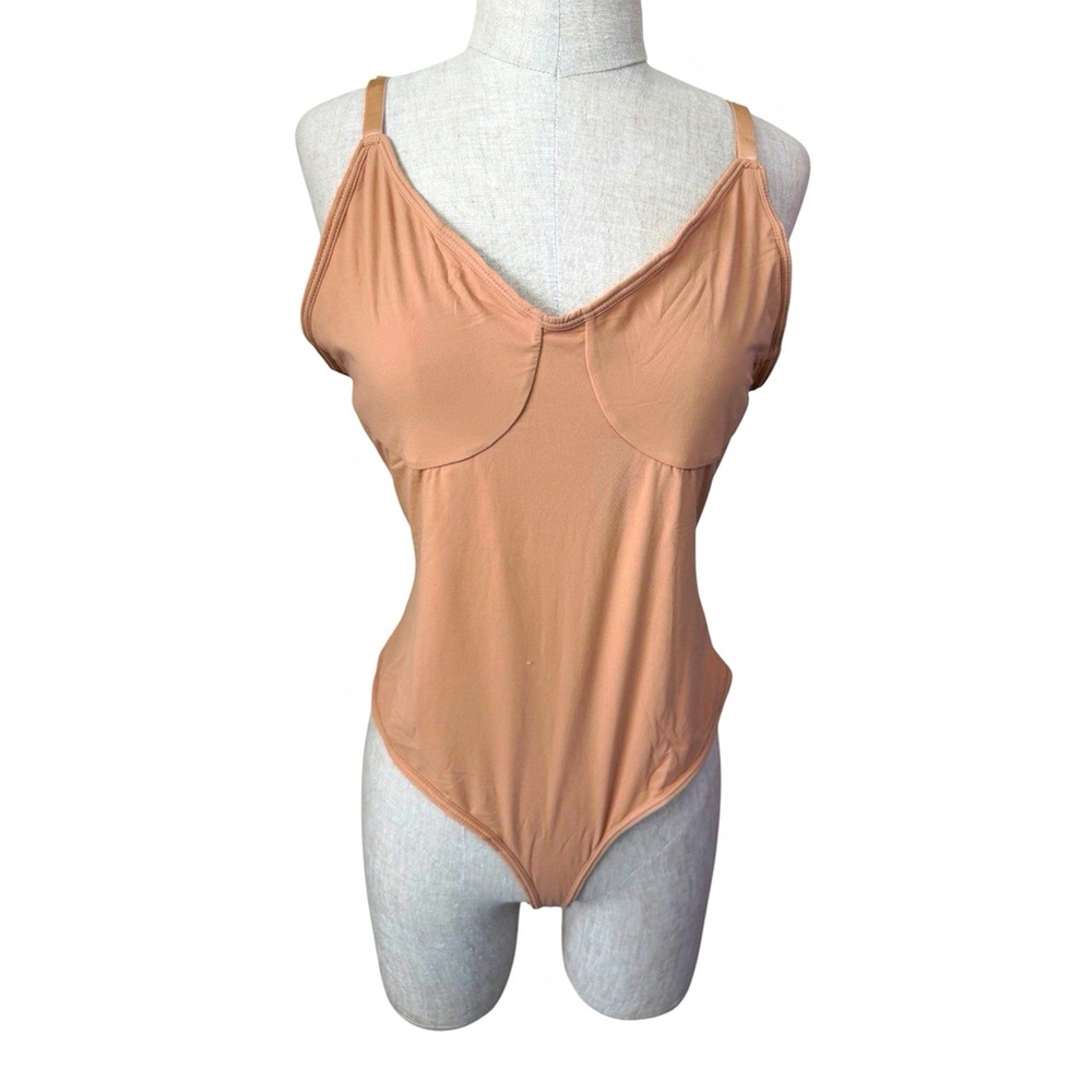Fengbay 2 Pack Women's Thong Shapewear Bodysuit XL Nude Beige Adjustable Straps